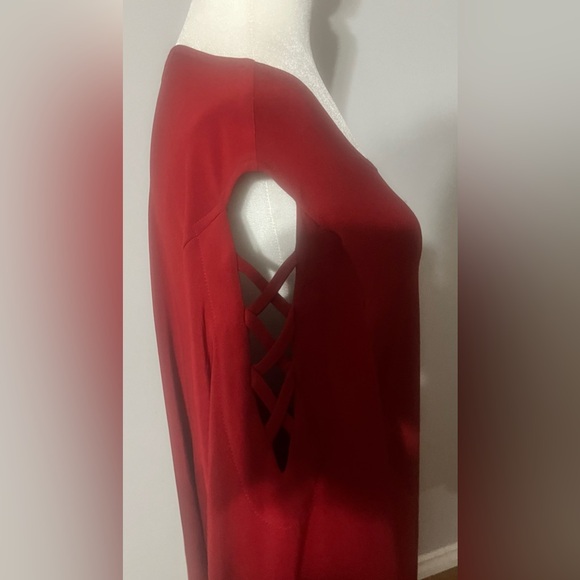 Simpli Womans Zig Zag Long Sleeved Tunic in Scarlet!! - Picture 2 of 12